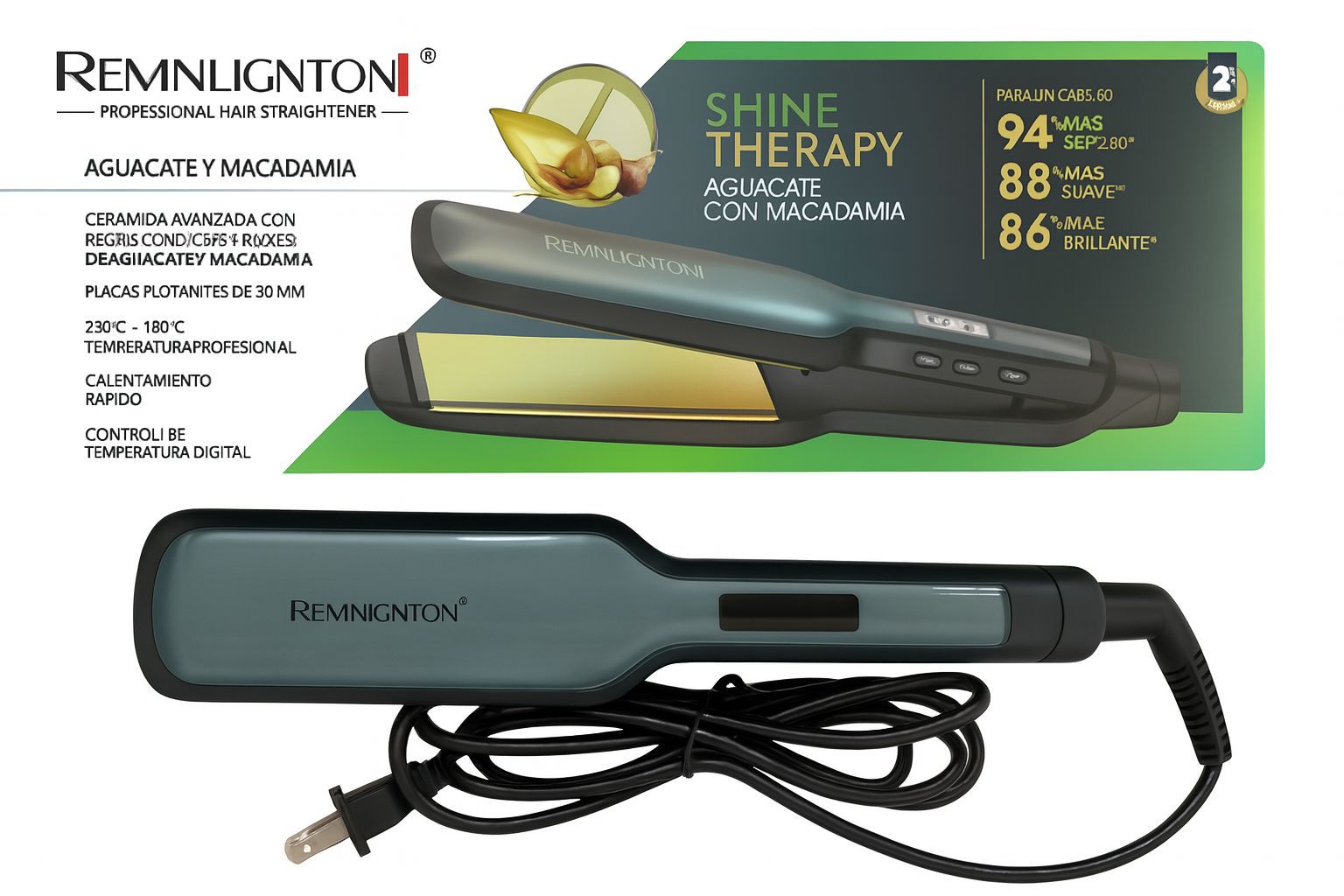 Miniatura 2 de PLANCHA ANCHA REMLNGTON SHINE THERAPY